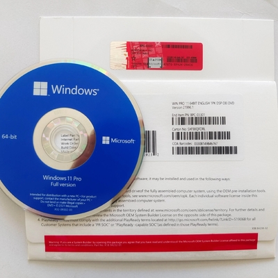 FPP COA Microsoft Windows 11 Professioneel Zeer belangrijk DVD-OEM Pakket met 64 bits