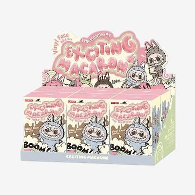 Originele authentieke Popmart Labubu Monsters Spannende Macaron Zit Blind Box Figuur Plush Pop schattig speelgoed Mysterie Dozen
