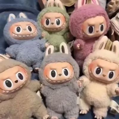 Originele authentieke Popmart Labubu Monsters Spannende Macaron Zit Blind Box Figuur Plush Pop schattig speelgoed Mysterie Dozen