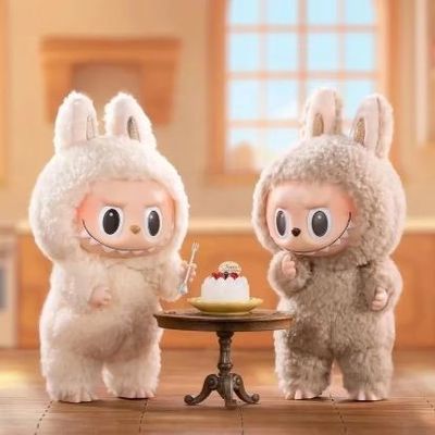 Originele authentieke Popmart Labubu Monsters Spannende Macaron Zit Blind Box Figuur Plush Pop schattig speelgoed Mysterie Dozen