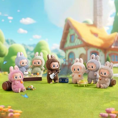 PopMARTS Authentieke Labubu Monsters Spannende Macaron Blind Box Figuur Plush Pop schattig speelgoed Mysterieuze dozen