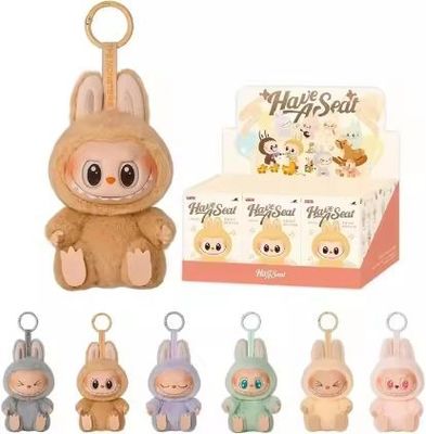 Originele authentieke Popmart Labubu Monsters Spannende Macaron Zit Blind Box Figuur Plush Pop schattig speelgoed Mysterie Dozen