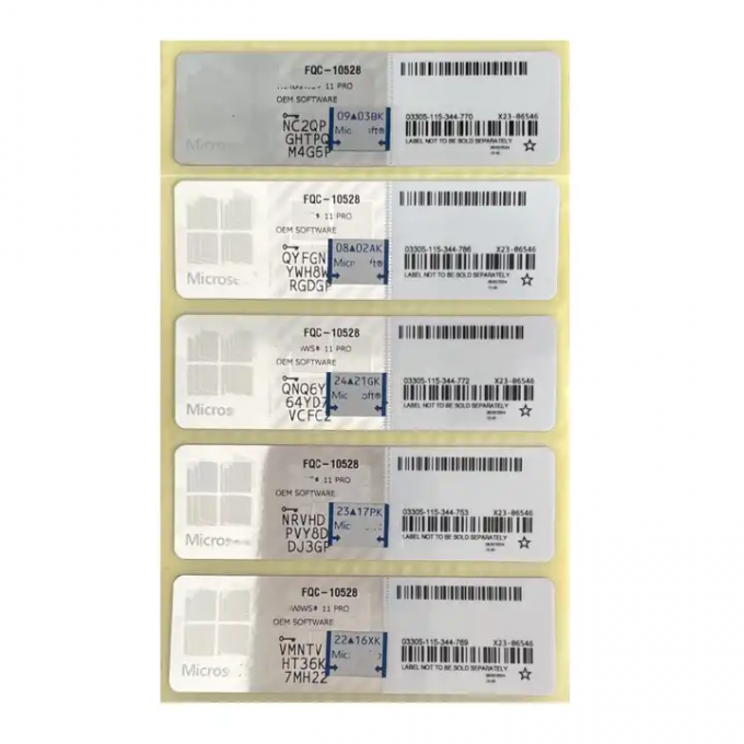 Win 11 Professional Key Online activering Win 11 Professional OEM License COA Sticker 0